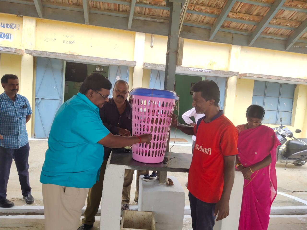 A Monkey electrocuted on a lamp post saved