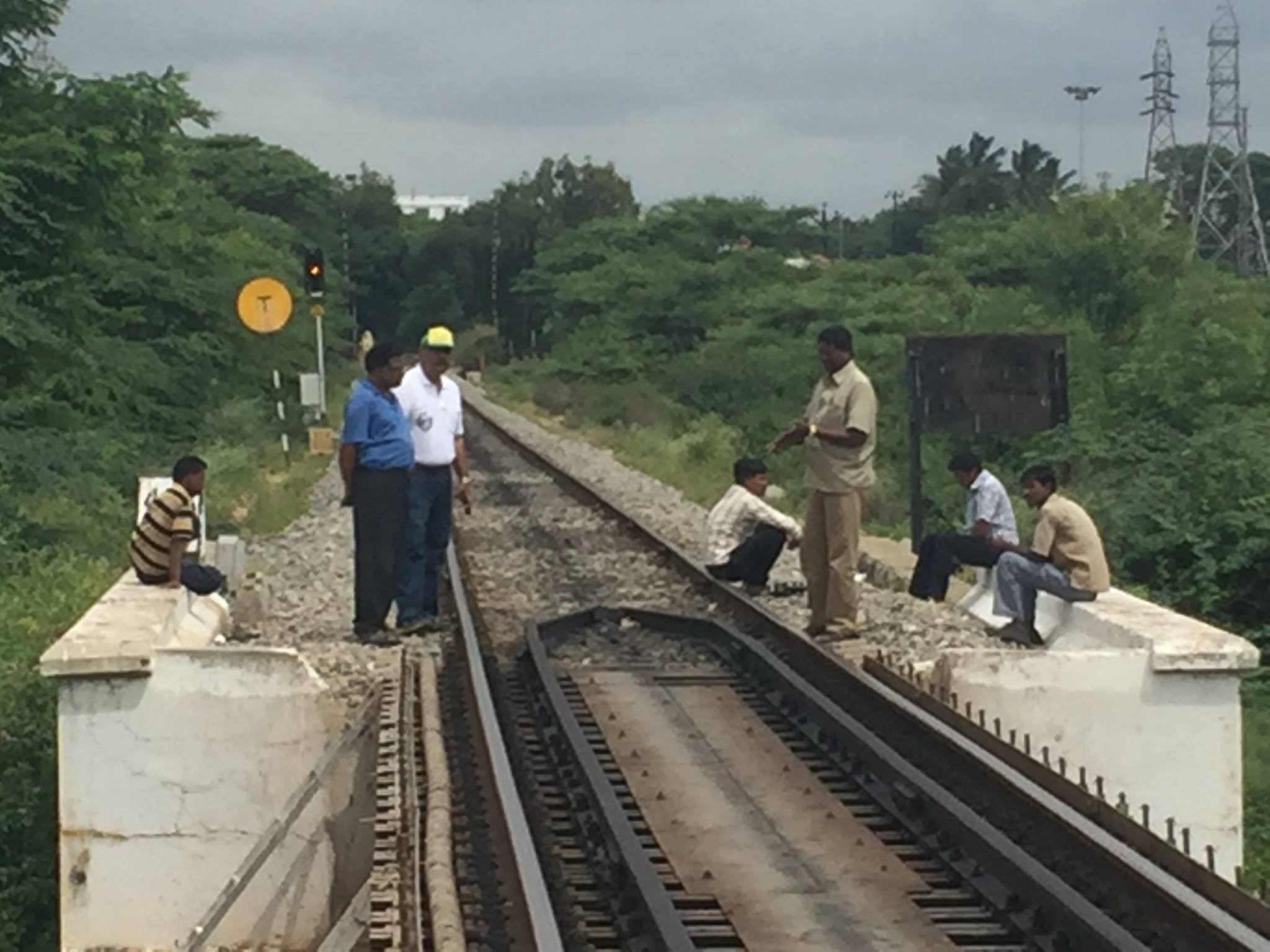 channel cleaning under the railway bridge