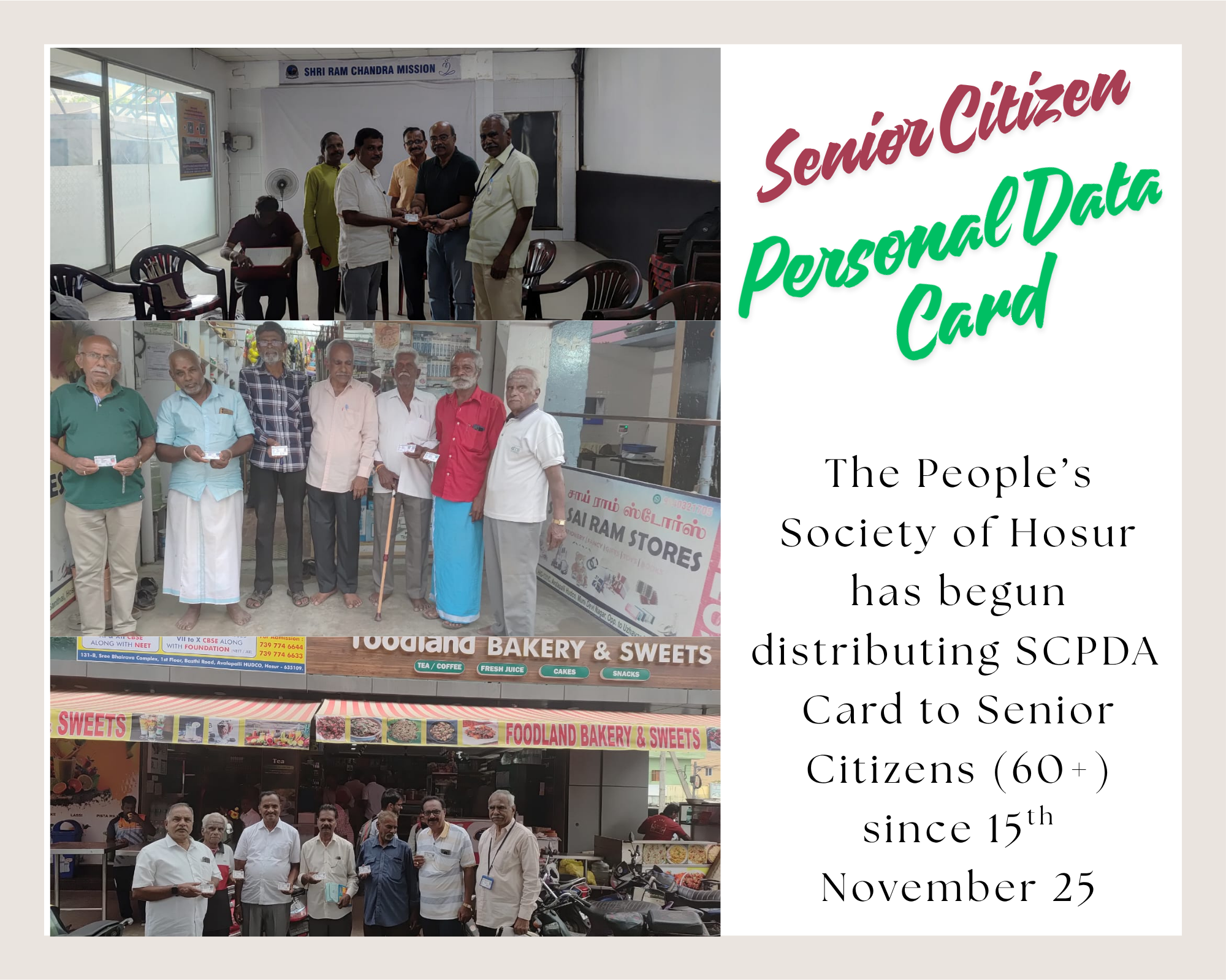 Distribution of Senior Citizen Personal Data Card