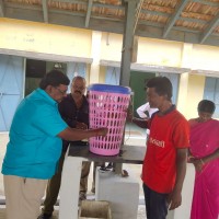 A Monkey electrocuted on a lamp post saved