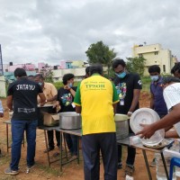 Food being served to the Tribal community