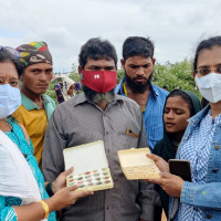 Camp for  tribes near  Hosur  railway Station  in progress