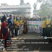 Madam R A Priyanga IAS Sub Collector , Hosur addressing the rally participants on protecting our environment.